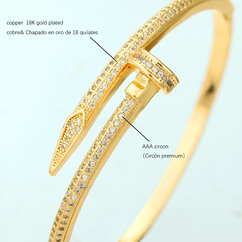 Nail Love Bracelet for Women Adjustable Micro