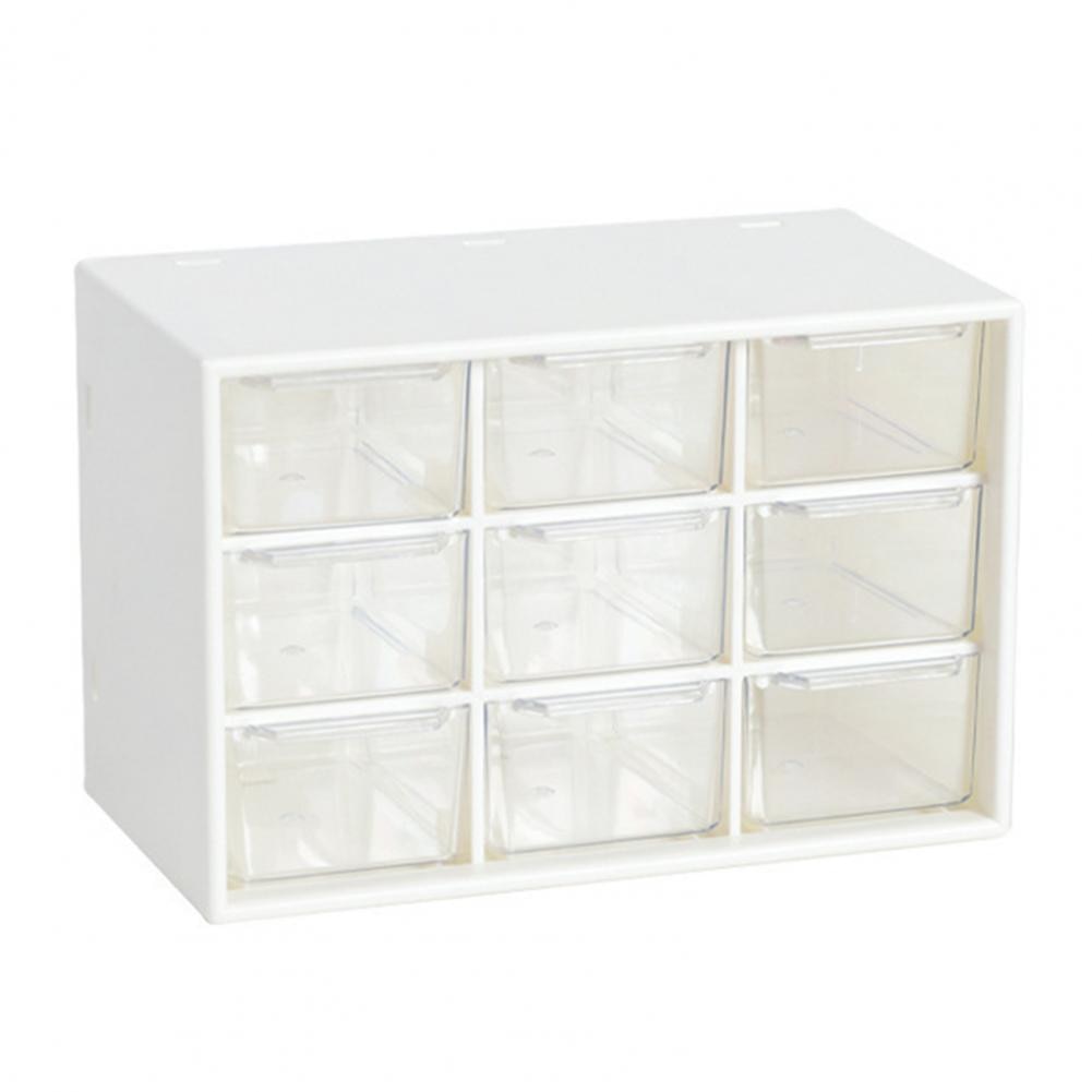 Storage Box Cabinet Organiser High Capacity Dust-proof Transparent 9 Drawers Storage for Bedroom