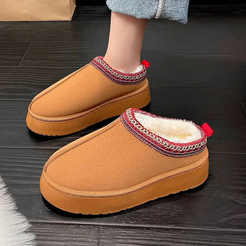 Fur Outdoor Slipper Shoes with Platform Ultra Mini