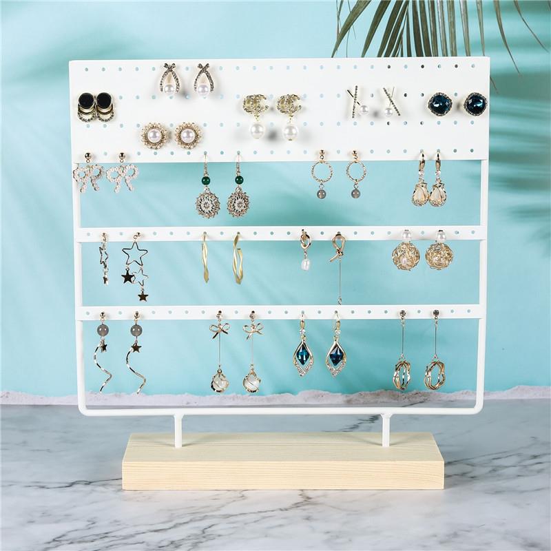 Jewelry Display Organizer Earrings Pendants Bracelets Jewelry Holder With Wooden Base Earrings Storage Rack