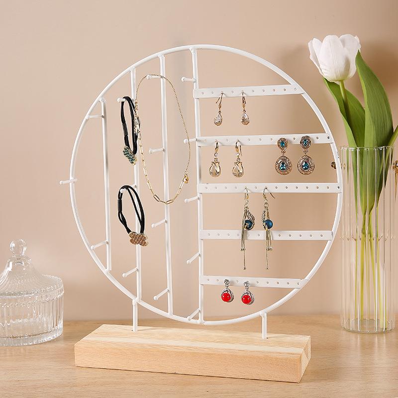 Jewelry Display Organizer Earrings Pendants Bracelets Jewelry Holder With Wooden Base Earrings Storage Rack