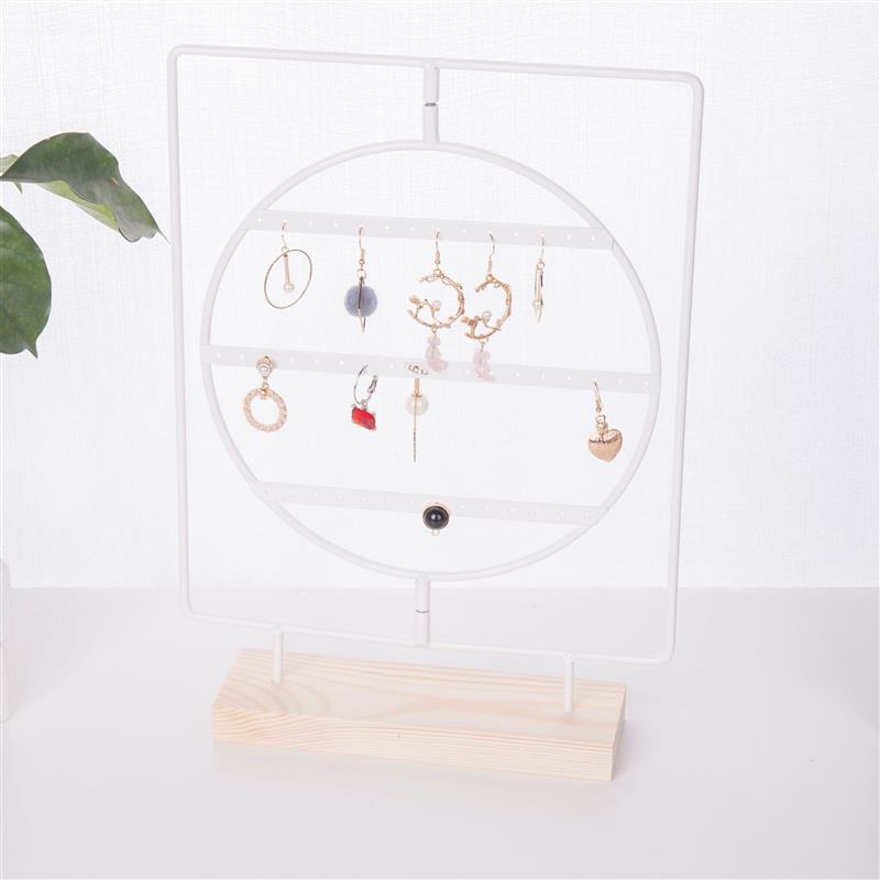 Jewelry Display Organizer Earrings Pendants Bracelets Jewelry Holder With Wooden Base Earrings Storage Rack
