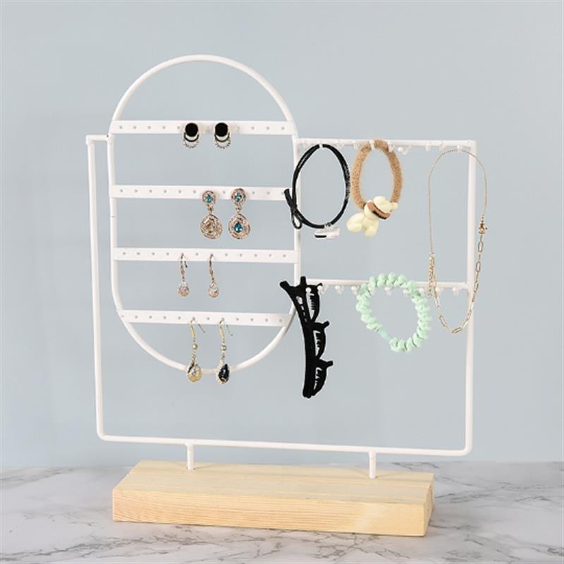 Jewelry Display Organizer Earrings Pendants Bracelets Jewelry Holder With Wooden Base Earrings Storage Rack