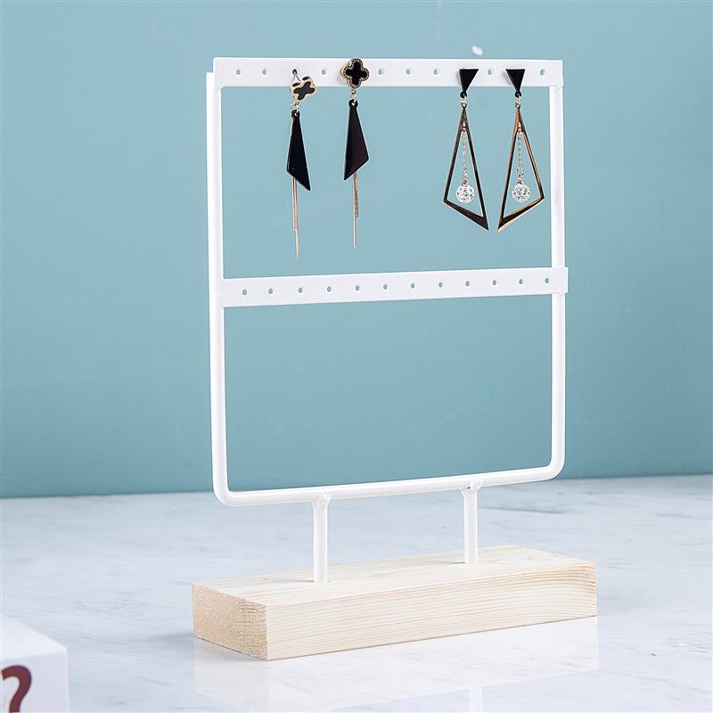 Jewelry Display Organizer Earrings Pendants Bracelets Jewelry Holder With Wooden Base Earrings Storage Rack