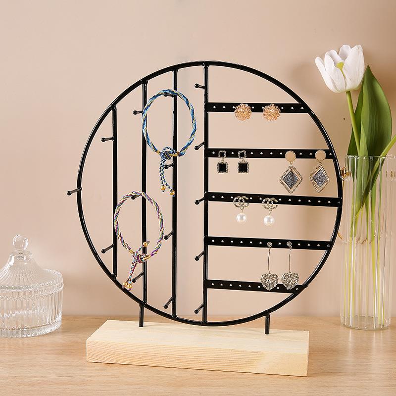Jewelry Display Organizer Earrings Pendants Bracelets Jewelry Holder With Wooden Base Earrings Storage Rack