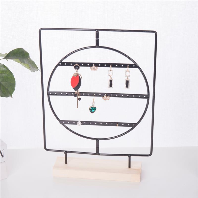Jewelry Display Organizer Earrings Pendants Bracelets Jewelry Holder With Wooden Base Earrings Storage Rack