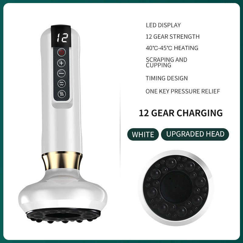 Electric Cupping Massager Vacuum Suction Cup GuaSha Anti Cellulite Beauty Health Scraping Infrared Heat Slimming Massage Therapy