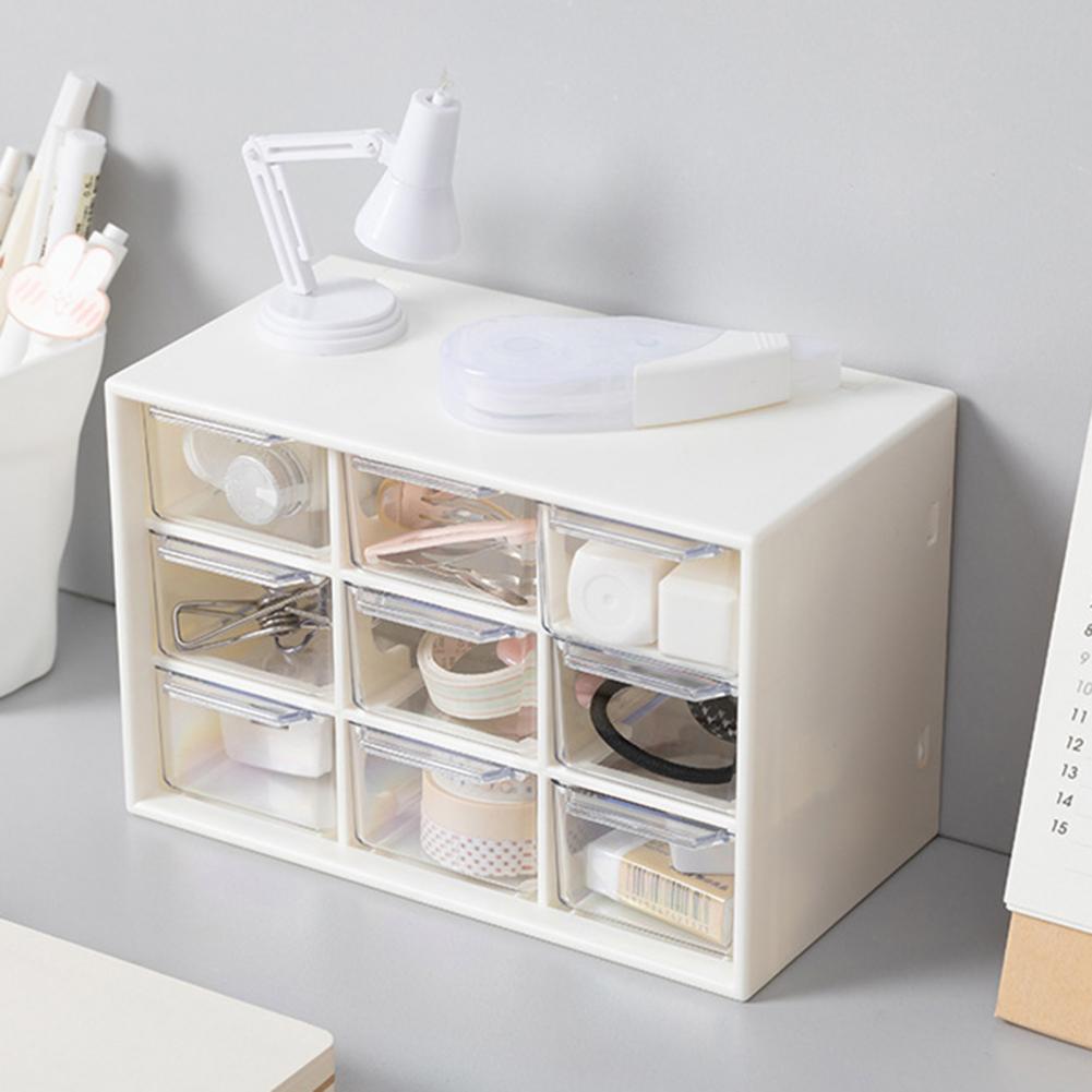 Storage Box Cabinet Organiser High Capacity Dust-proof Transparent 9 Drawers Storage for Bedroom
