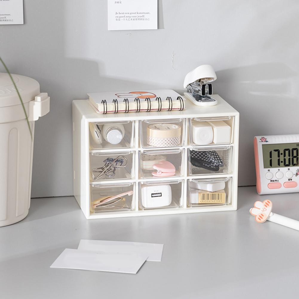 Storage Box Cabinet Organiser High Capacity Dust-proof Transparent 9 Drawers Storage for Bedroom