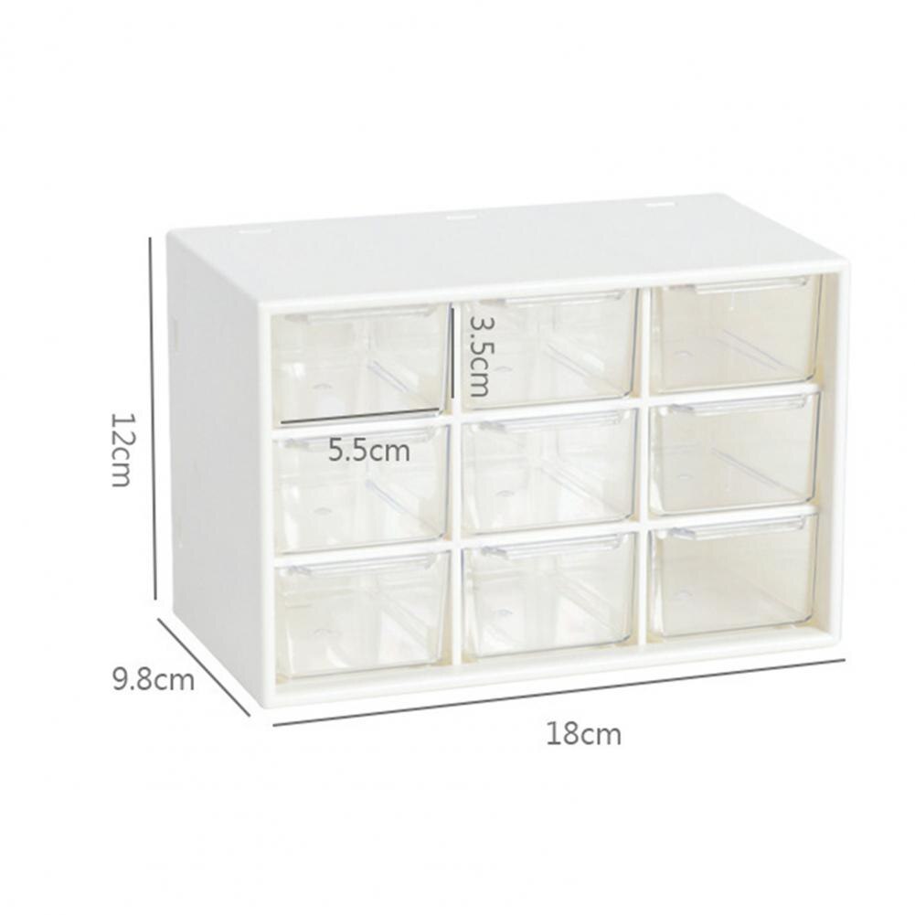 Storage Box Cabinet Organiser High Capacity Dust-proof Transparent 9 Drawers Storage for Bedroom