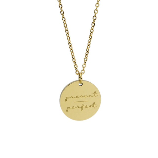 Inspirational Necklace Pendant Gold Plated Faith Over Fear Necklace Mind Over Matter Inspirational