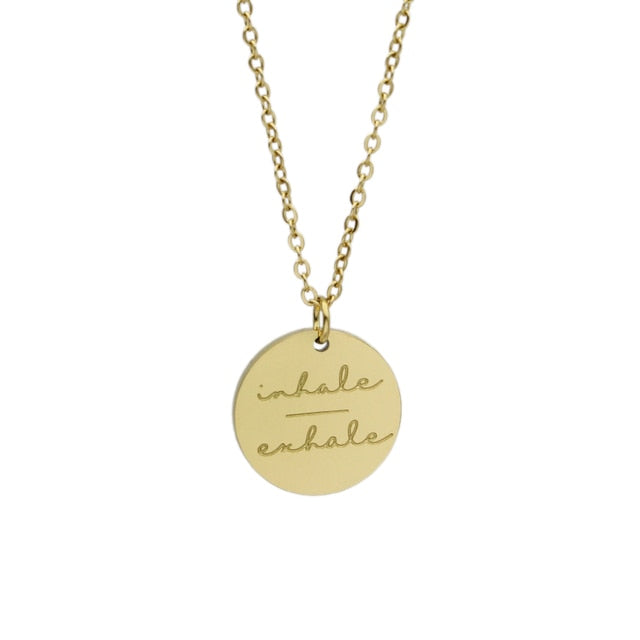Inspirational Necklace Pendant Gold Plated Faith Over Fear Necklace Mind Over Matter Inspirational